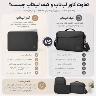 تفاوت کاور لپ‌تاپ و کیف لپ‌تاپ چیست؟ راهنمای کامل انتخاب بهترین گزینه